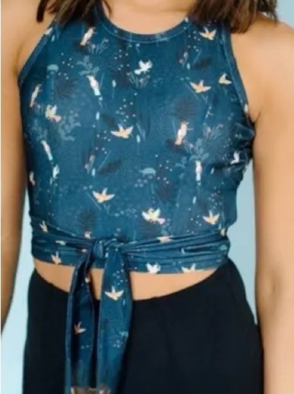 Lime Ricki Swim Top Bird Print